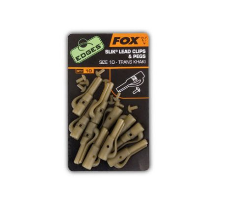 Fox závěsky na olovo s kolíčky Edges Slik Lead Clip + Pegs vel.10 - 10ks