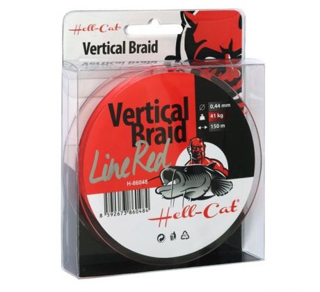 Hell-Cat Splétaná šňůra Braid Line Vertical Red 0.37mm, 33kg, 150m