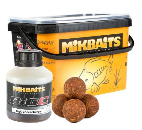 Mikbaits Boilie BigC Cheeseburger 2x2,5kg + Booster 250ml Zdarma