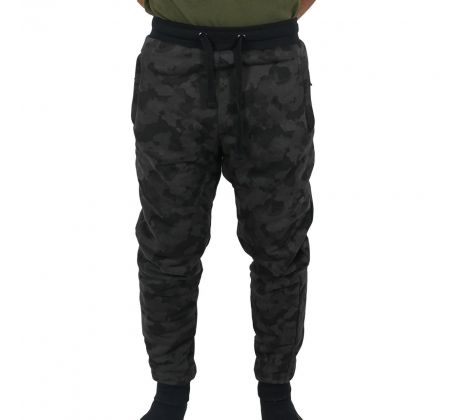 Mikbaits Tepláky Black Camou Jogger Sherpa