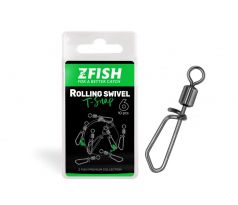 ZFISH OBRATLÍK S KARABINOU ROLLING SWIVEL & T SNAP